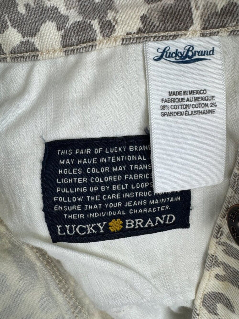 Lucky Brand Riley Animal Print Denim Shorts 6/28 Spring Cheetah Beach Travel - Picture 6 of 16